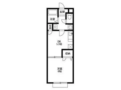 アムール雅(1DK/2階)の間取り写真