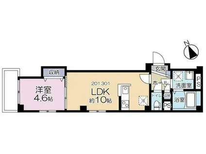 GREEN GARDEN YOTSUYA(1LDK/3階)の間取り写真