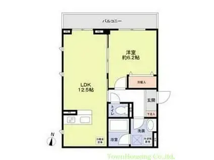 京急本線 北品川駅 徒歩11分 3階建 築4年(1LDK/3階)の間取り写真