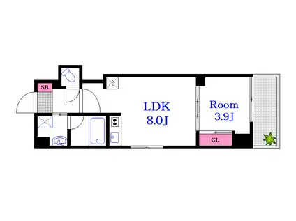 ELETTA吉島(1LDK/3階)の間取り写真