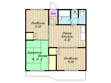 ピアチェーヴォレ(3DK/3階)の間取り写真