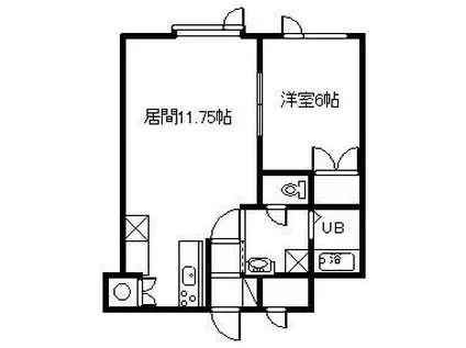 &LOVE(1LDK/1階)の間取り写真