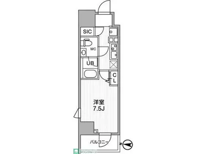 ALTERNA亀戸(1K/9階)の間取り写真