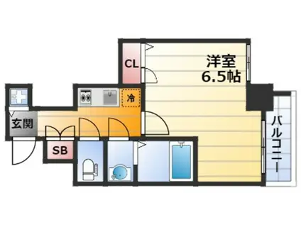 エスリード新大阪ザ・マーク(1K/6階)の間取り写真