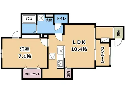 シャルマンフルールI(1LDK/1階)の間取り写真