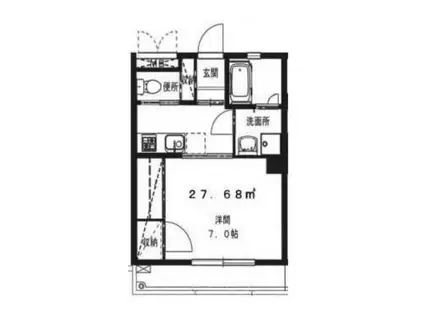 アドニス北沢(ワンルーム/1階)の間取り写真