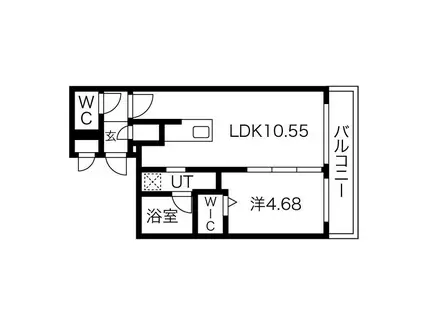 LOTUS(1LDK/4階)の間取り写真