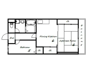 ホンダハイム(2DK/5階)の間取り写真