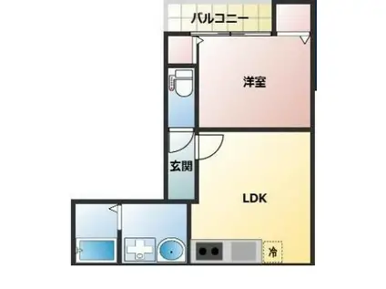 ブランコート長瀬(1LDK/2階)の間取り写真