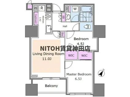 パークホームズ日本橋人形町ザレジデンス(2LDK/10階)の間取り写真