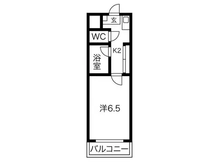 サンジュネス(1K/3階)の間取り写真