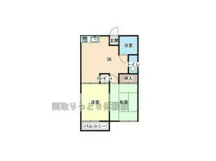 ファミーユ幸(2DK/2階)の間取り写真