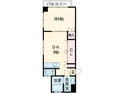 AVENIR本尾(1DK/2階)の間取り写真