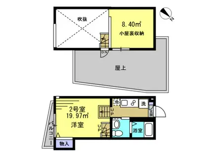S新船橋(1K/2階)の間取り写真