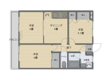 メゾンSKY(3DK/2階)の間取り写真