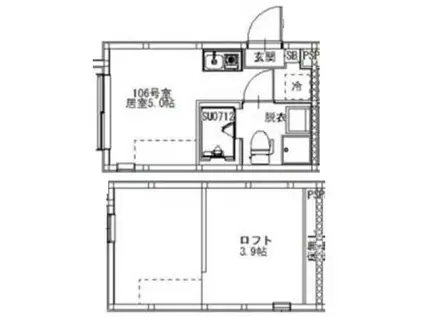 旭丘1丁目NEOAVAND(ワンルーム/1階)の間取り写真