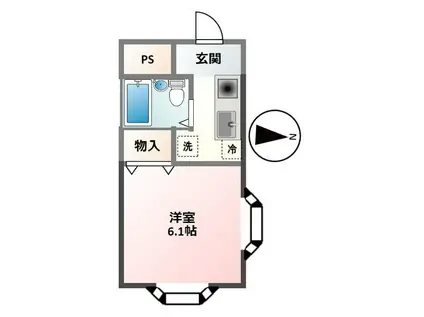 アビタシオンひぐちII(1K/2階)の間取り写真