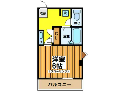 ラベンダー仙川(1K/4階)の間取り写真