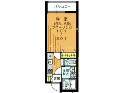 RITZ SQUARE QBE(1K/1階)の間取り写真