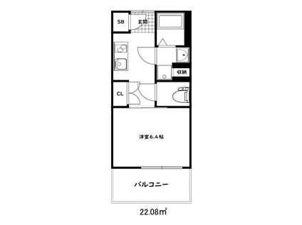 アスヴェル神戸元町2(1K/11階)の間取り写真