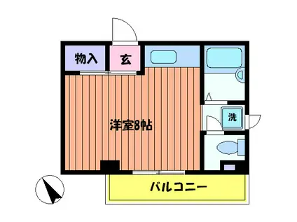 ラ・クレール(ワンルーム/2階)の間取り写真