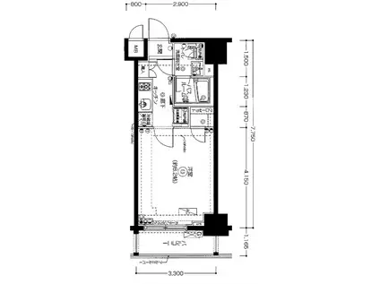 ZOOM新大久保(1K/9階)の間取り写真