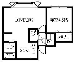 オークランドII(1LDK/1階)の間取り写真