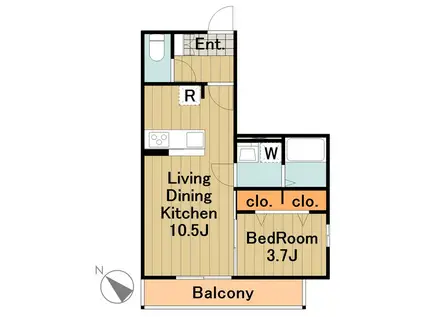 ルルエムエス(1LDK/3階)の間取り写真