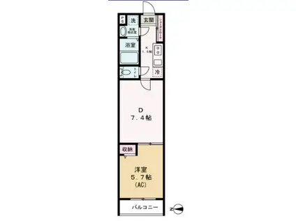 エクセラン舎人II(1DK/3階)の間取り写真