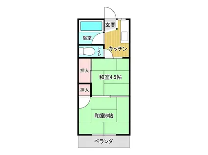 コーポCHIGUSAII(2K/2階)の間取り写真