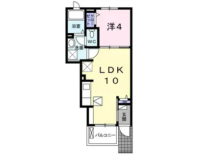 プレシャス19(1LDK/1階)の間取り写真