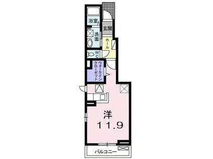 サントマリー・ド・ラメール(ワンルーム/1階)の間取り写真