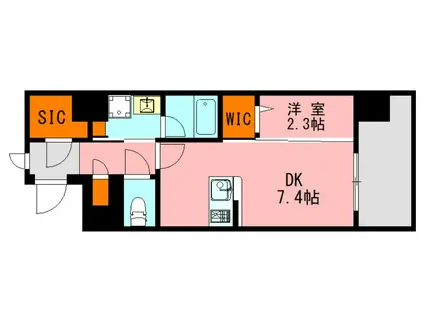 LANDIC O3152(1DK/2階)の間取り写真