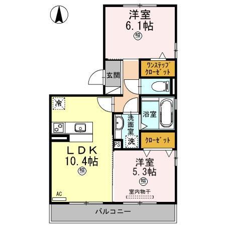 プルミエ(2LDK/3階)の間取り写真