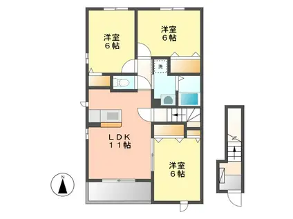 サンリット(3LDK/2階)の間取り写真