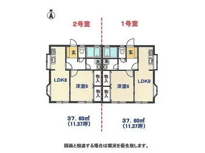 ハイツ早野(1LDK/1階)の間取り写真