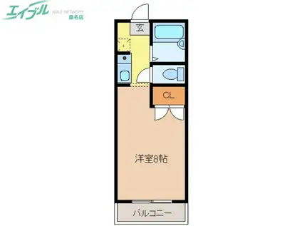 デイジーエイト(1K/2階)の間取り写真