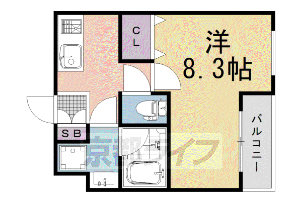 COLORY LIFE 長岡京(1K/1階)の間取り写真