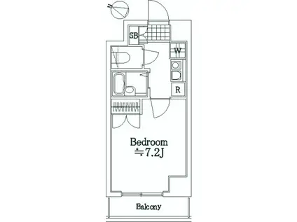 ヴェルト杉並サウスヒル(1K/2階)の間取り写真