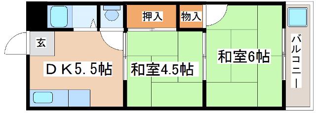 吉川マンション(2DK/3階)の間取り写真