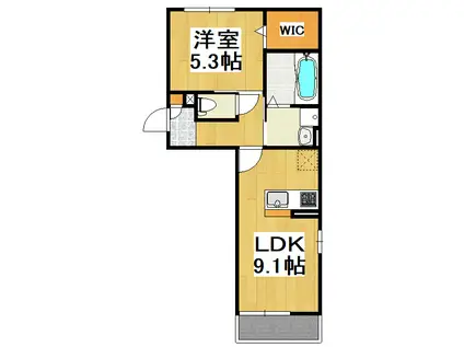 アトレ D(1LDK/1階)の間取り写真