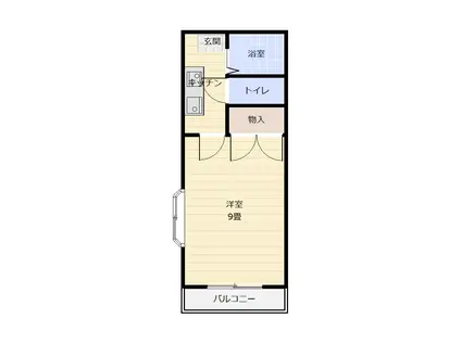 出水ロイヤルハイツ(1K/3階)の間取り写真