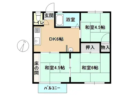 サンシャインハイツ(3DK/2階)の間取り写真