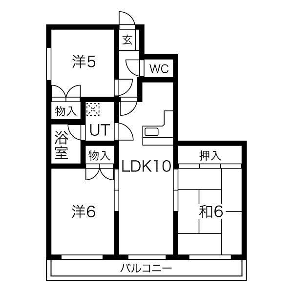 ナガラアンクレー(3LDK/4階)の間取り写真