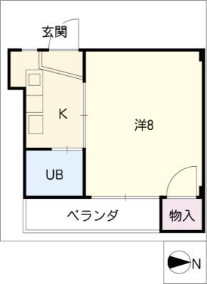 メゾン上汐田(1K/3階)の間取り写真