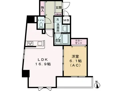 COMO PALACIO 日暮里(1LDK/3階)の間取り写真