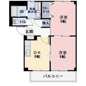やけのヒルズ(2DK/2階)の間取り写真