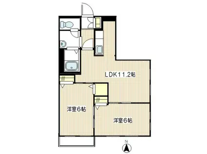 コンフタブル(2LDK/2階)の間取り写真