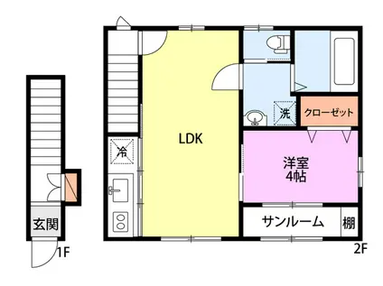 LOTUS三和(1LDK/2階)の間取り写真