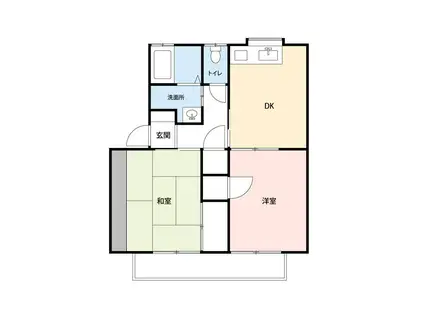 ボナール薗ケ谷II(2DK/2階)の間取り写真